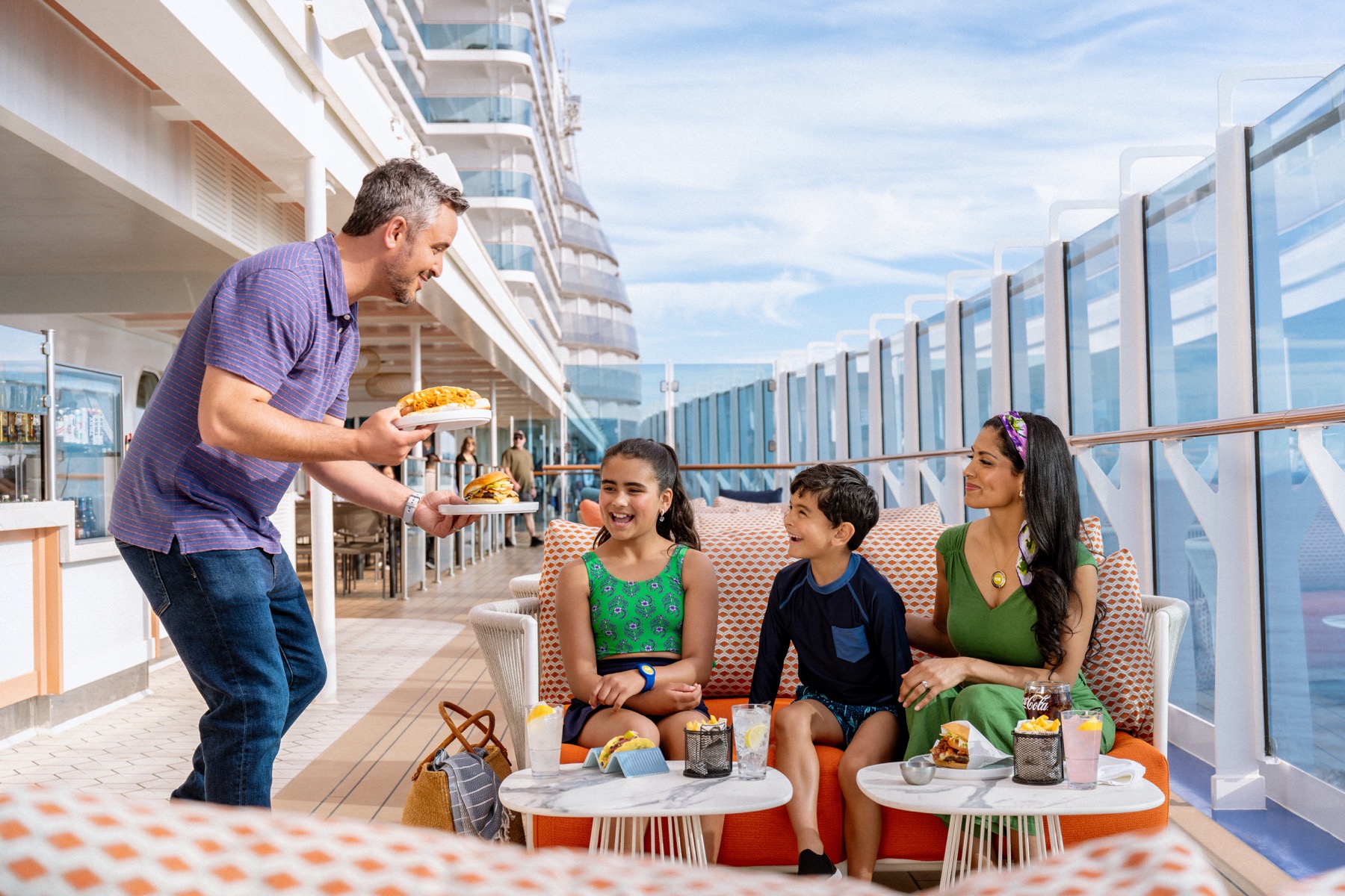 Travelers enjoying an open deck aboard a Princess ship